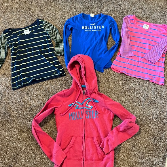Hollister Tops - Lot of 4 Womens Hollister shirts zip jacket sz XS Juniors